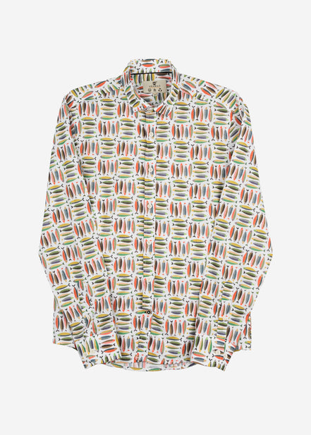 CAMISA M/L ESTAMPADA ELASTÁN SARDINES