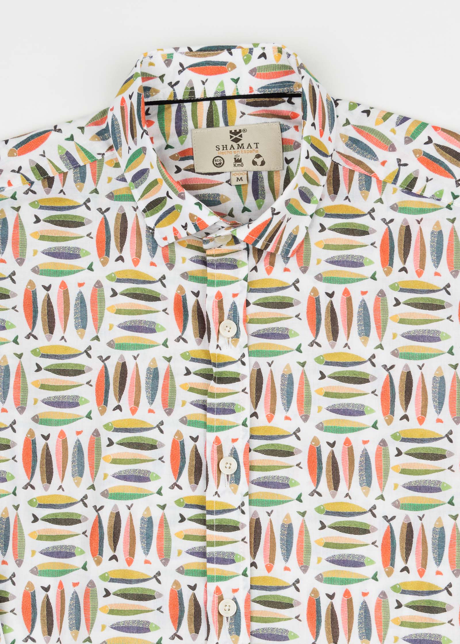 CAMISA M/L ESTAMPADA ELASTÁN SARDINES