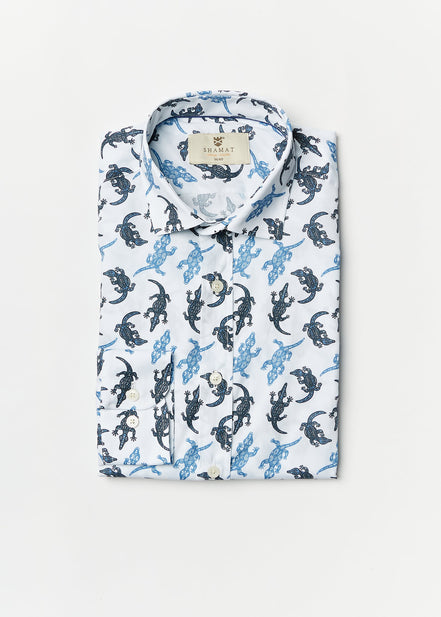 CAMISA ALGODÓN VOILÈ ESTAMPADA REPTILE