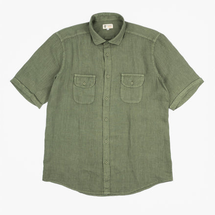 CAMISA LINO BOLSILLOS M/CORTA
