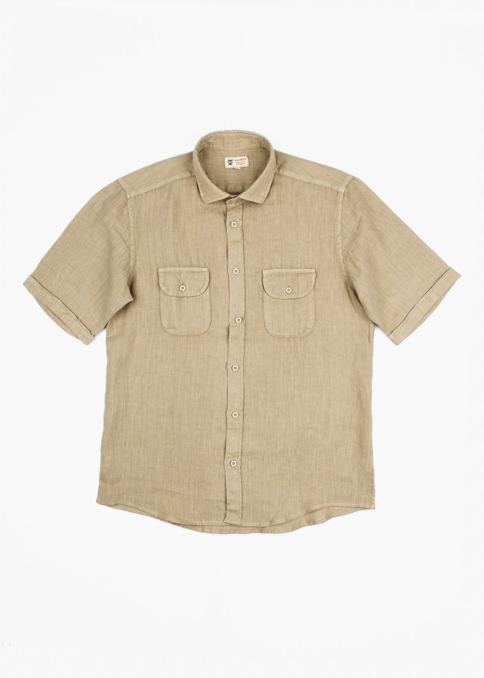 CAMISA LINO BOLSILLOS M/CORTA