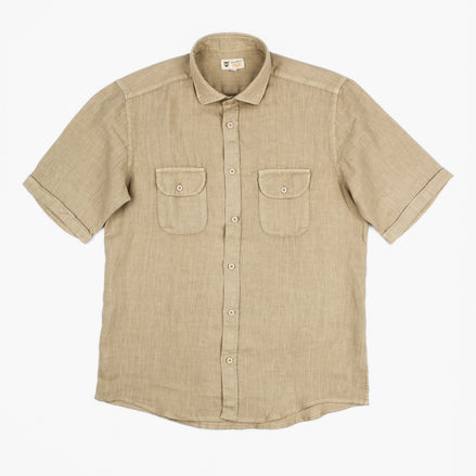 CAMISA LINO BOLSILLOS M/CORTA