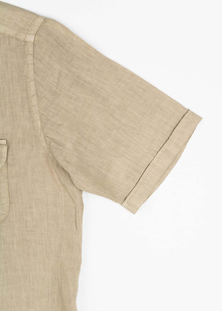 CAMISA LINO BOLSILLOS M/CORTA