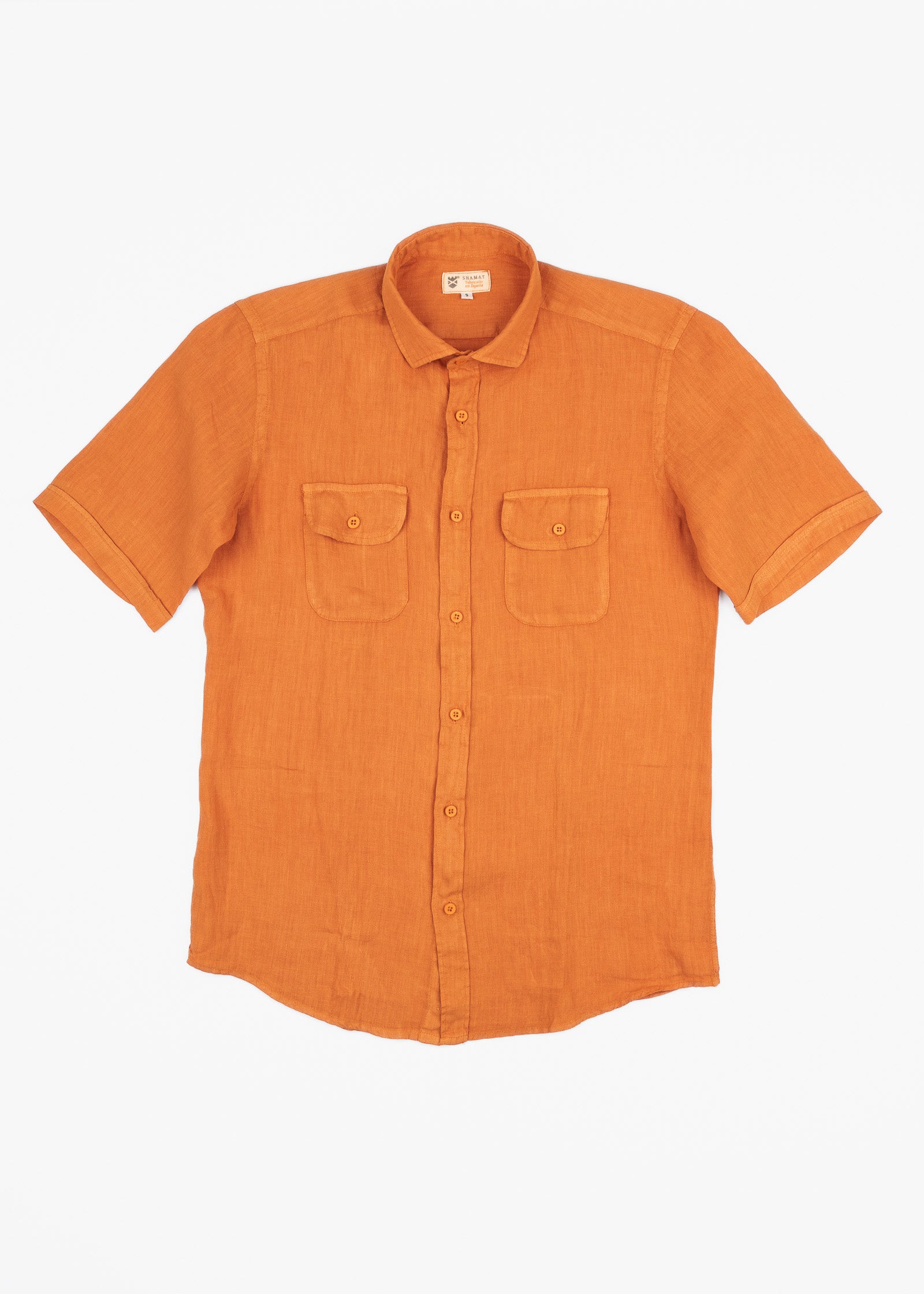 CAMISA LINO BOLSILLOS M/CORTA