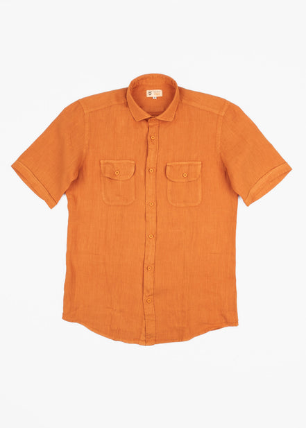CAMISA LINO BOLSILLOS M/CORTA