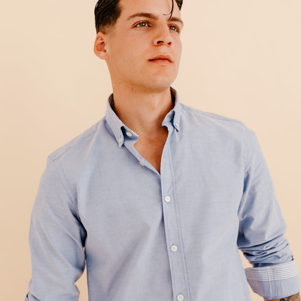 CAMISA ML OXFORD COMBINADA
