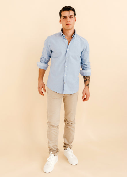 CAMISA ML OXFORD COMBINADA