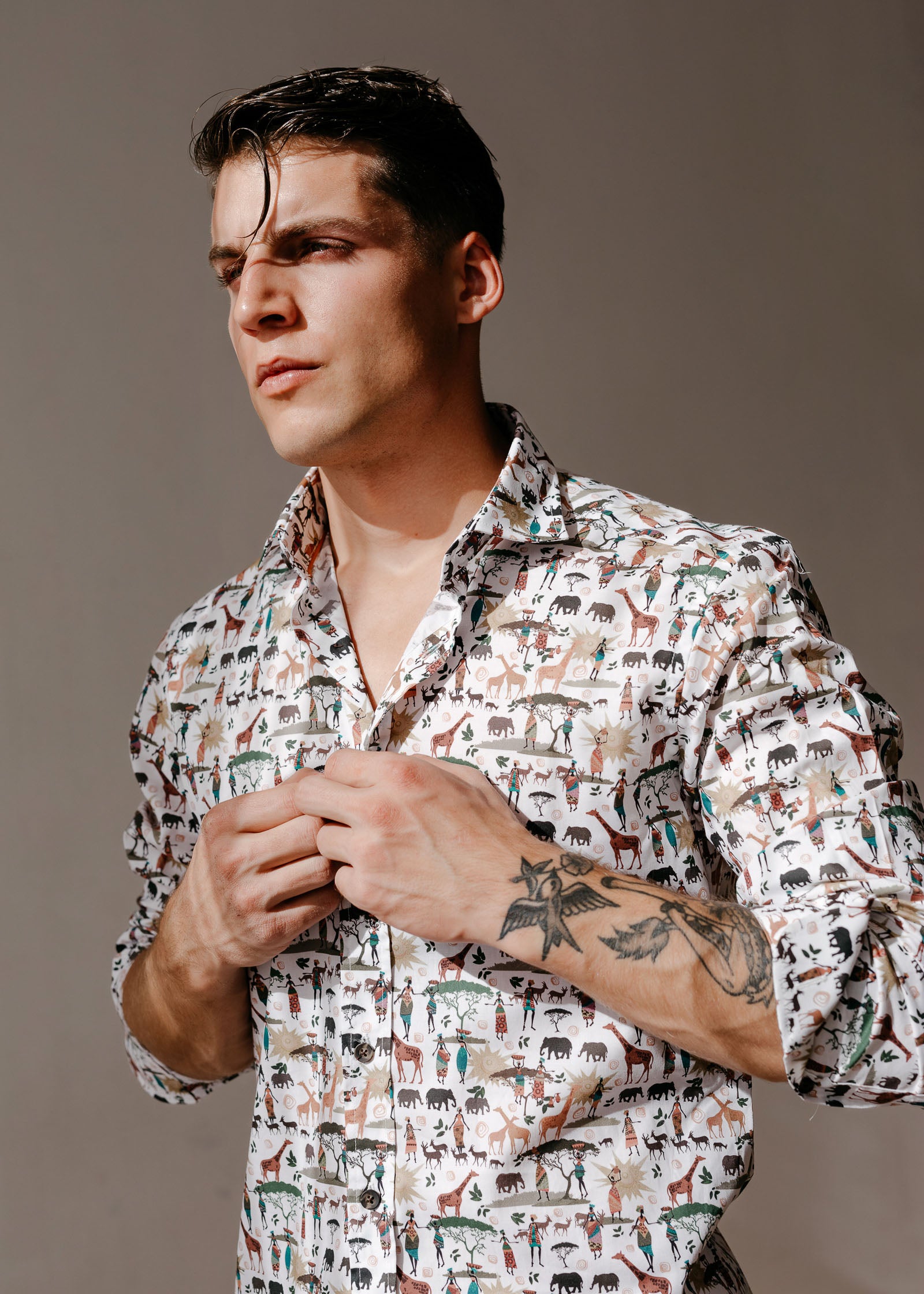 CAMISA ML EST ALG/ELAST AFRICA