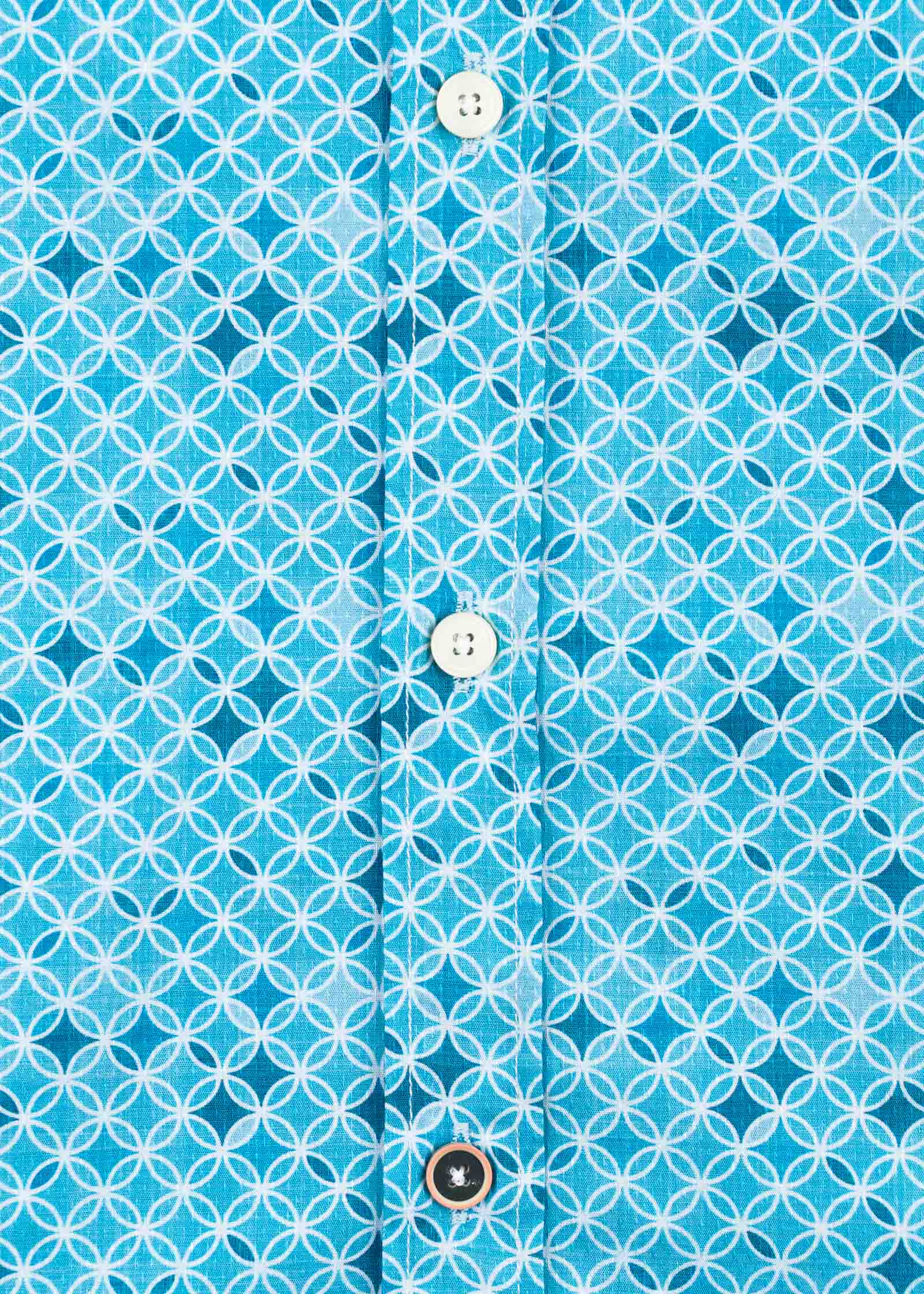 CAMISA ML ALG/ORG DENIM CIRCLES