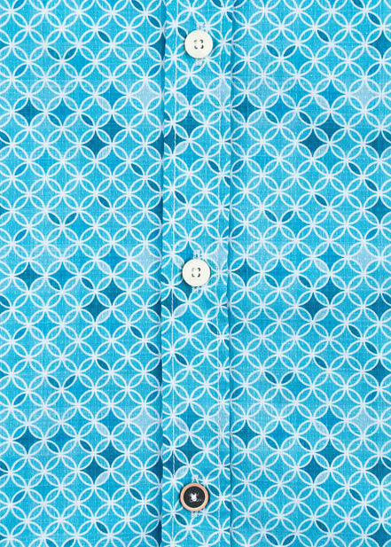 CAMISA ML ALG/ORG DENIM CIRCLES