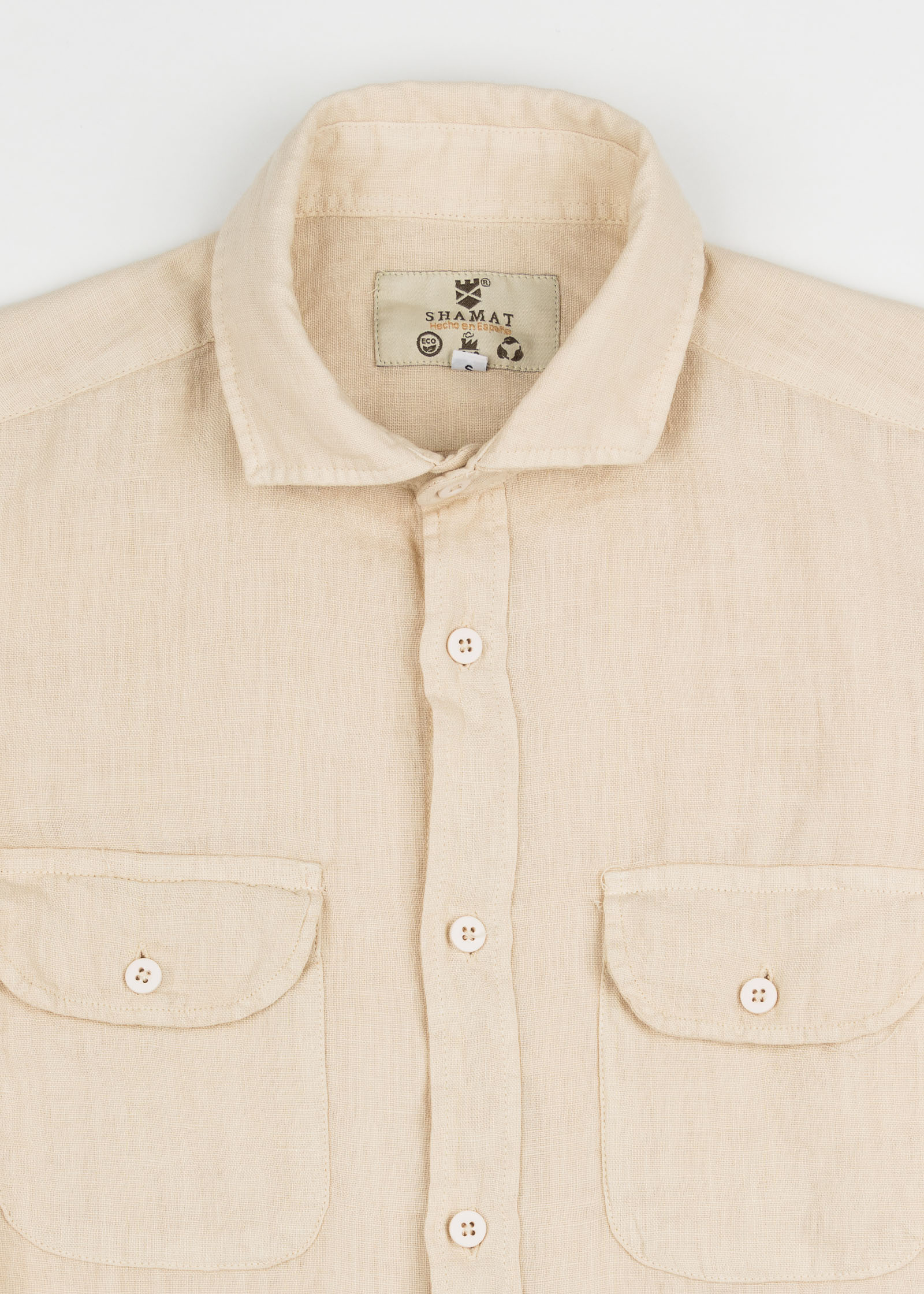 CAMISA DE LINO CON BOSILLOS