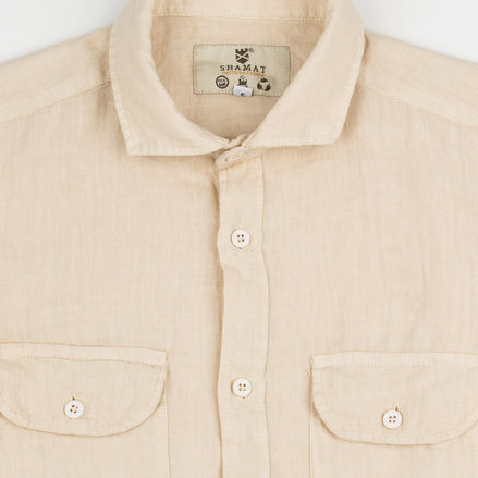 CAMISA DE LINO CON BOSILLOS