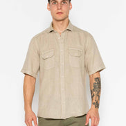 CAMISA MC LINO CON BOLSILLOS