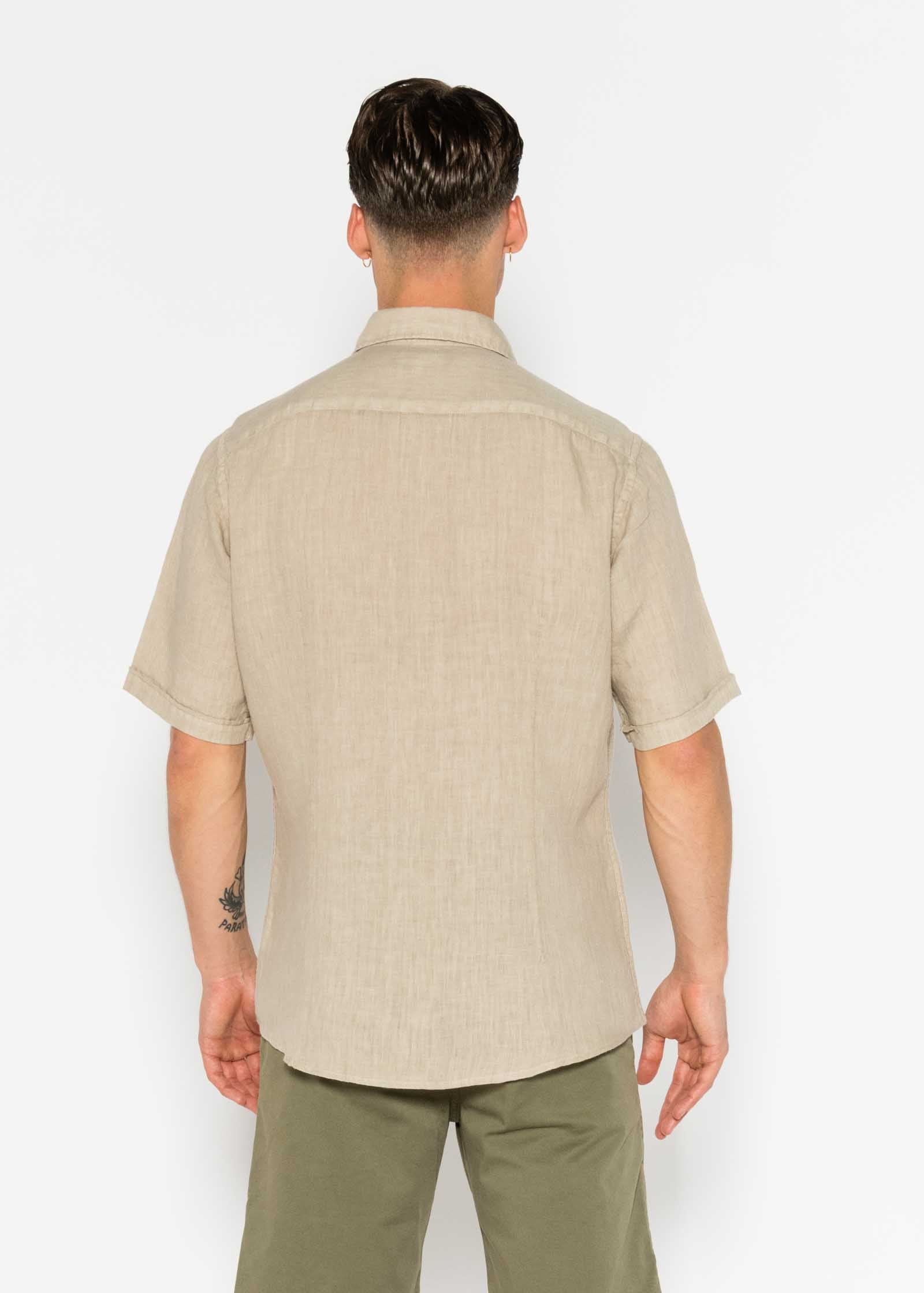 CAMISA MC LINO CON BOLSILLOS