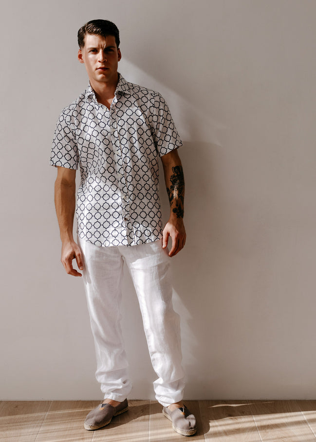 PANTALÓN DE LINO CON CORDÓN