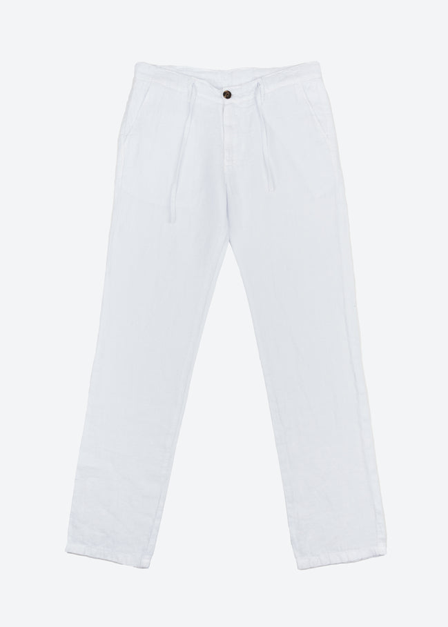 Pantalón de lino 100% con bolsillo parche para hombre