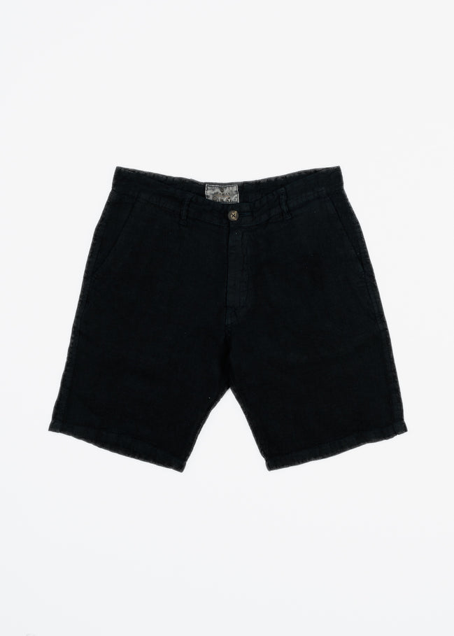Bermuda de lino 100% con bolsillo parche para hombre