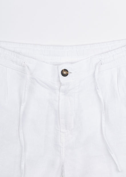 BERMUDA DE LINO CON PINZAS