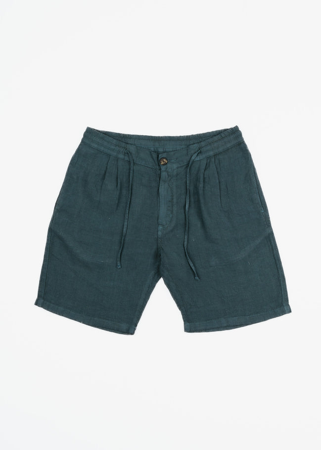 BERMUDA DE LINO CON PINZAS