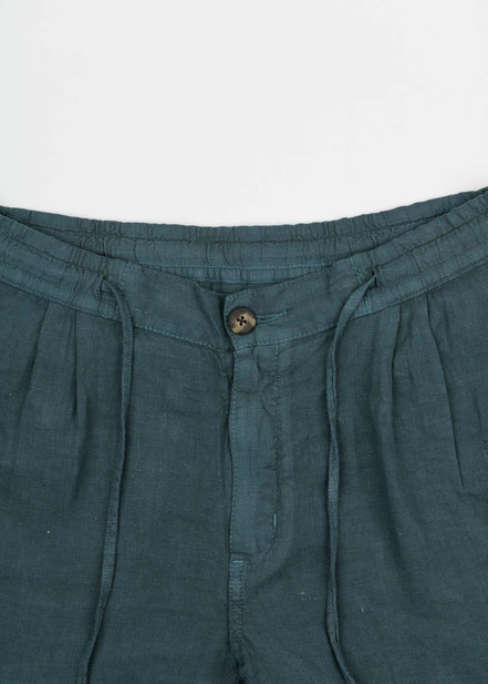 BERMUDA DE LINO CON PINZAS