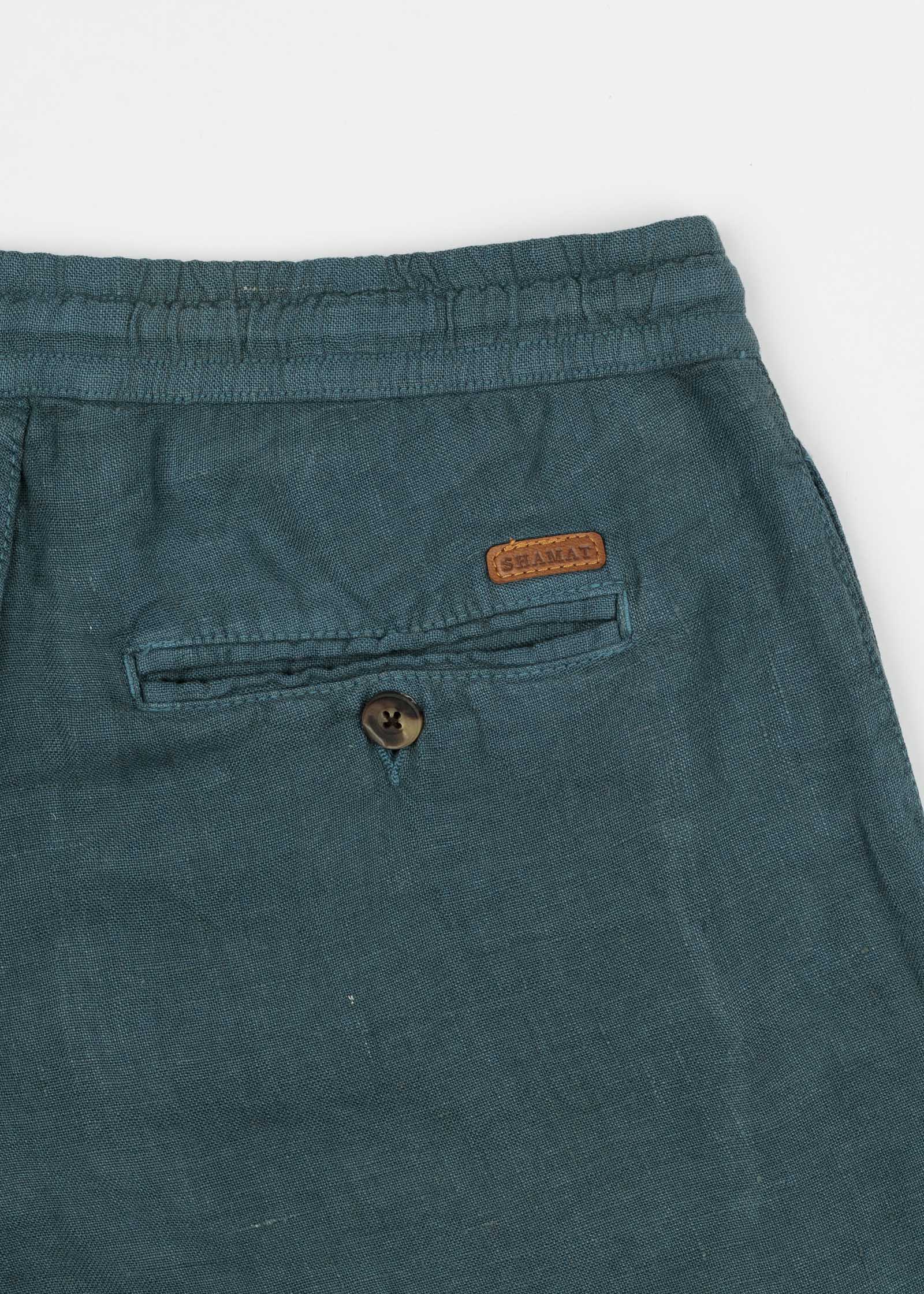 BERMUDA DE LINO CON PINZAS