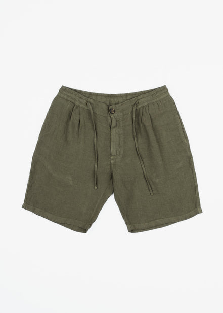 BERMUDA DE LINO CON PINZAS