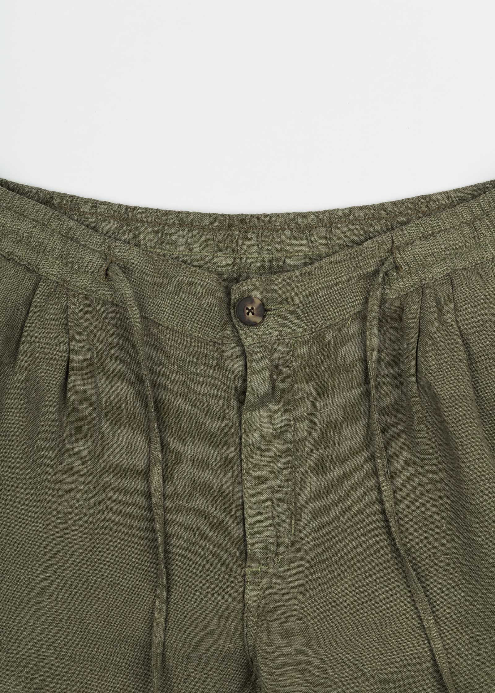 BERMUDA DE LINO CON PINZAS
