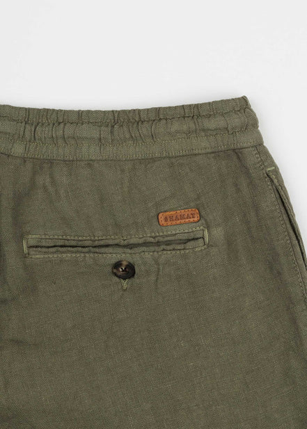 BERMUDA DE LINO CON PINZAS