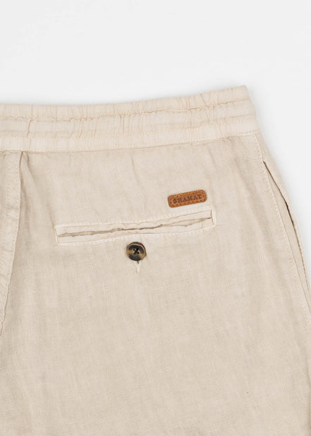 BERMUDA DE LINO CON PINZAS