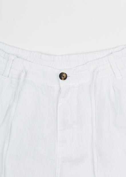 Pantalón de lino con cintura elástica para mujer