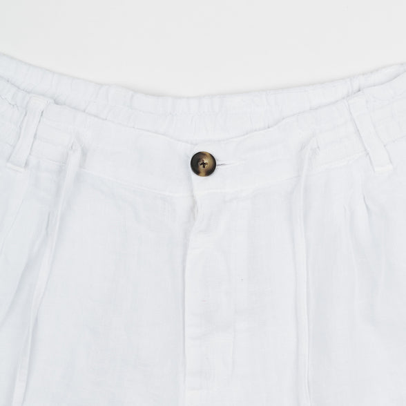 Pantalón de lino con cintura elástica para mujer