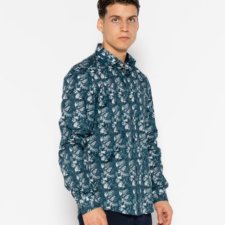 CAMISA ESTAMPADA ELASTÁN CIANOTIPO