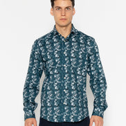 CAMISA ESTAMPADA ELASTÁN CIANOTIPO