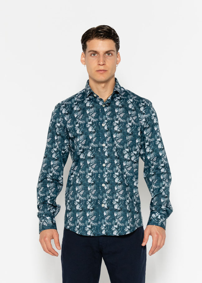 CAMISA ESTAMPADA ELASTÁN CIANOTIPO