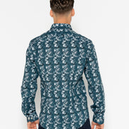 CAMISA ESTAMPADA ELASTÁN CIANOTIPO