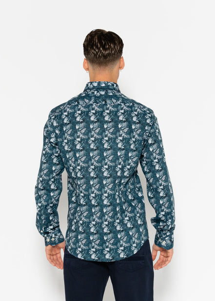 CAMISA ESTAMPADA ELASTÁN CIANOTIPO