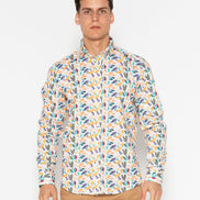 CAMISA ESTAMPADA ELASTÁN PAPAYA