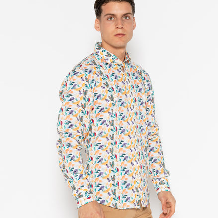 CAMISA ESTAMPADA ELASTÁN PAPAYA