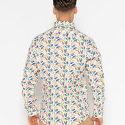 CAMISA ESTAMPADA ELASTÁN PAPAYA