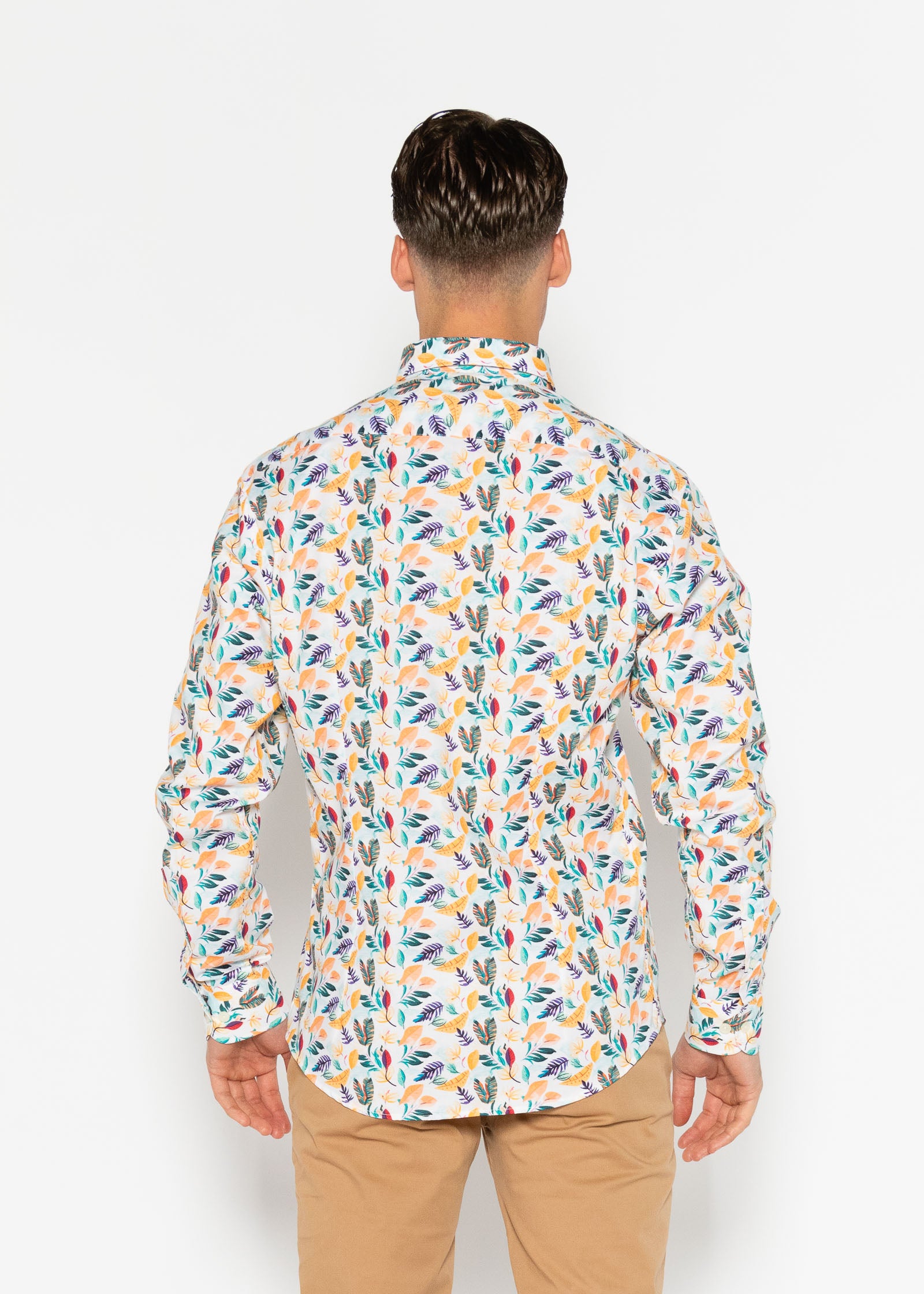 CAMISA ESTAMPADA ELASTÁN PAPAYA