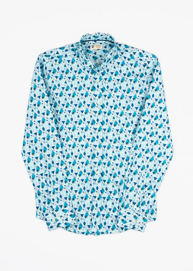 CAMISA ESTAMPADA ELASTÁN GEOMÉTRICA