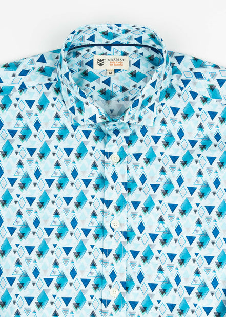 CAMISA ESTAMPADA ELASTÁN GEOMÉTRICA