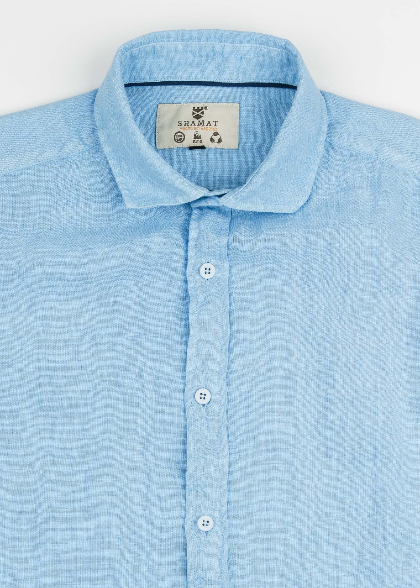 CAMISA DE LINO CUELLO ITALIANO