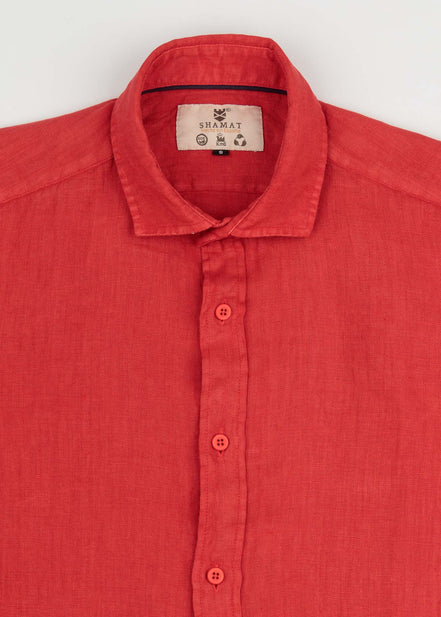 CAMISA DE LINO CUELLO ITALIANO