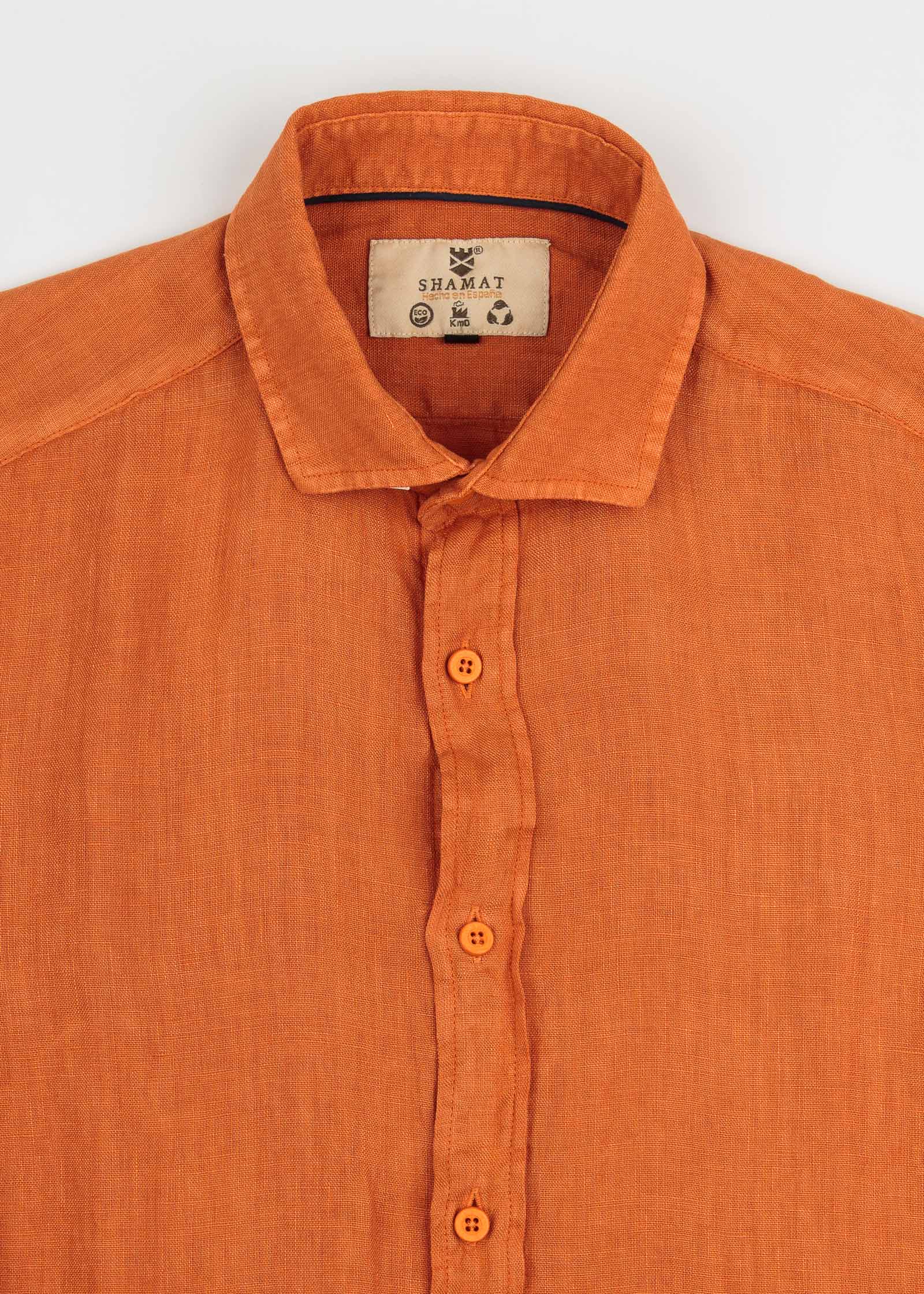 CAMISA DE LINO CUELLO ITALIANO