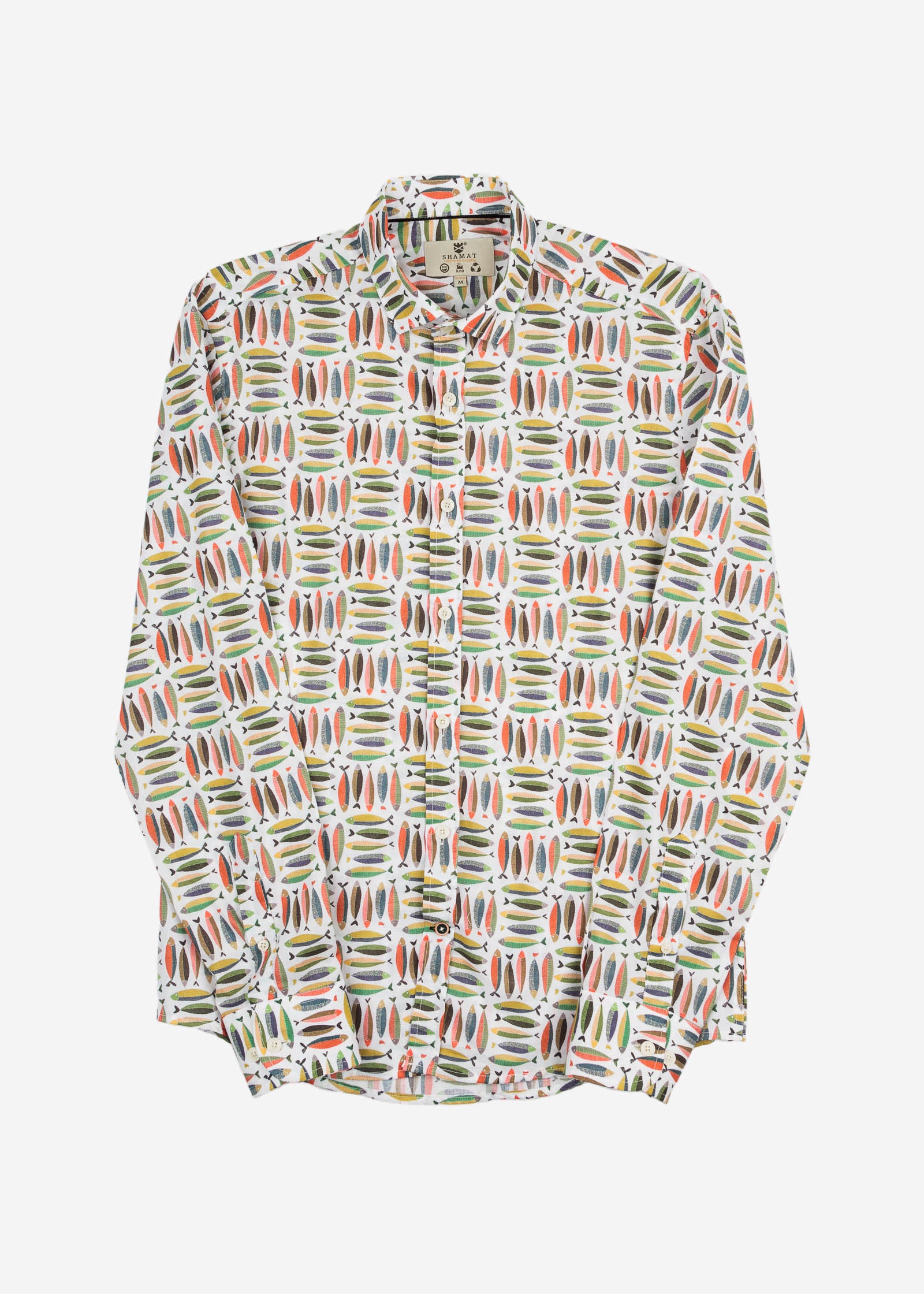 CAMISA M/L ESTAMPADA ELASTÁN SARDINES