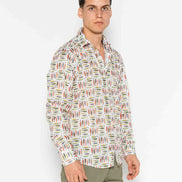 CAMISA M/L ESTAMPADA ELASTÁN SARDINES