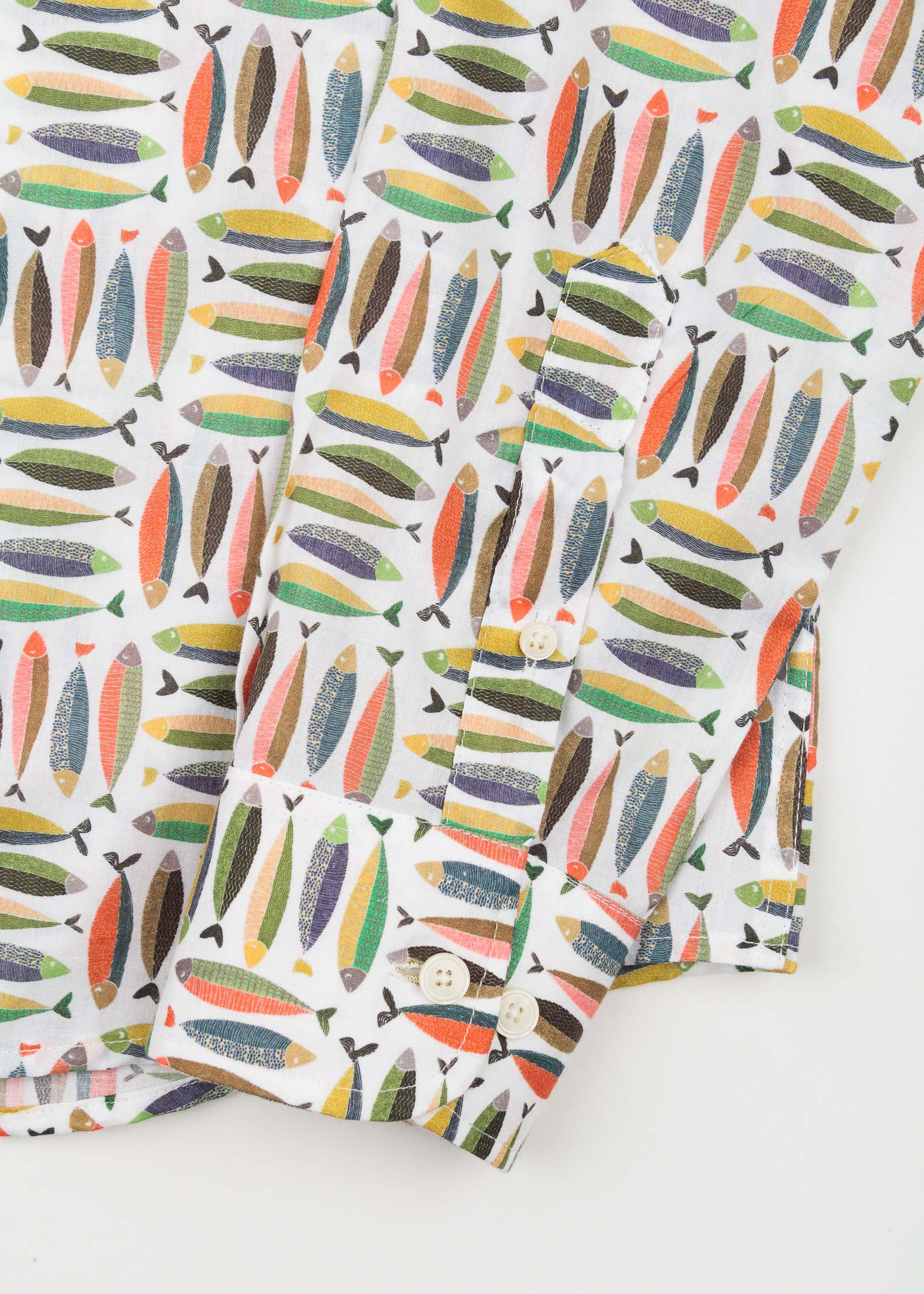 CAMISA M/L ESTAMPADA ELASTÁN SARDINES