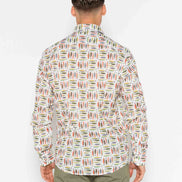 CAMISA M/L ESTAMPADA ELASTÁN SARDINES