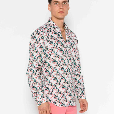 CAMISA M/L ESTAMPADA ELASTÁN GEOMETRIC